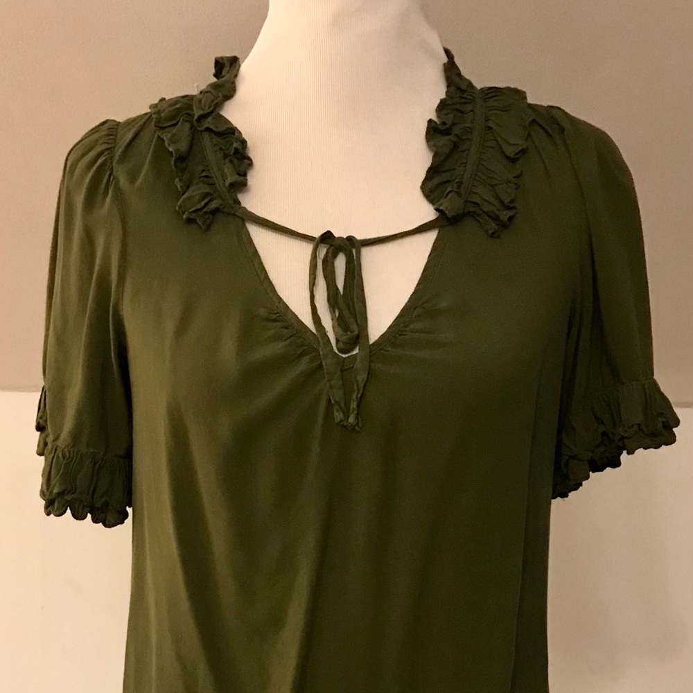 Odille Anthropologie blouse size 6 green